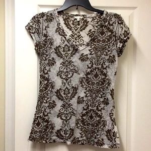 Maurices cream & brown burnout t-shirt